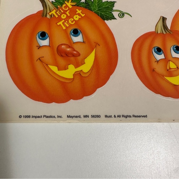 Vintage Set Of 3 Halloween Window Clings 90s Pumpkin Cats Ghost Nostalgic Decor - Picture 13 of 14